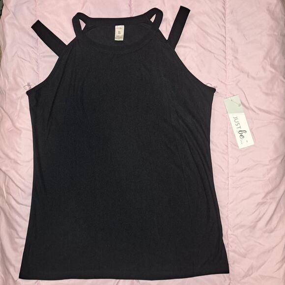 Ladies Small Black Cut Out Sleeve Top Shirt - Picture 5 of 8